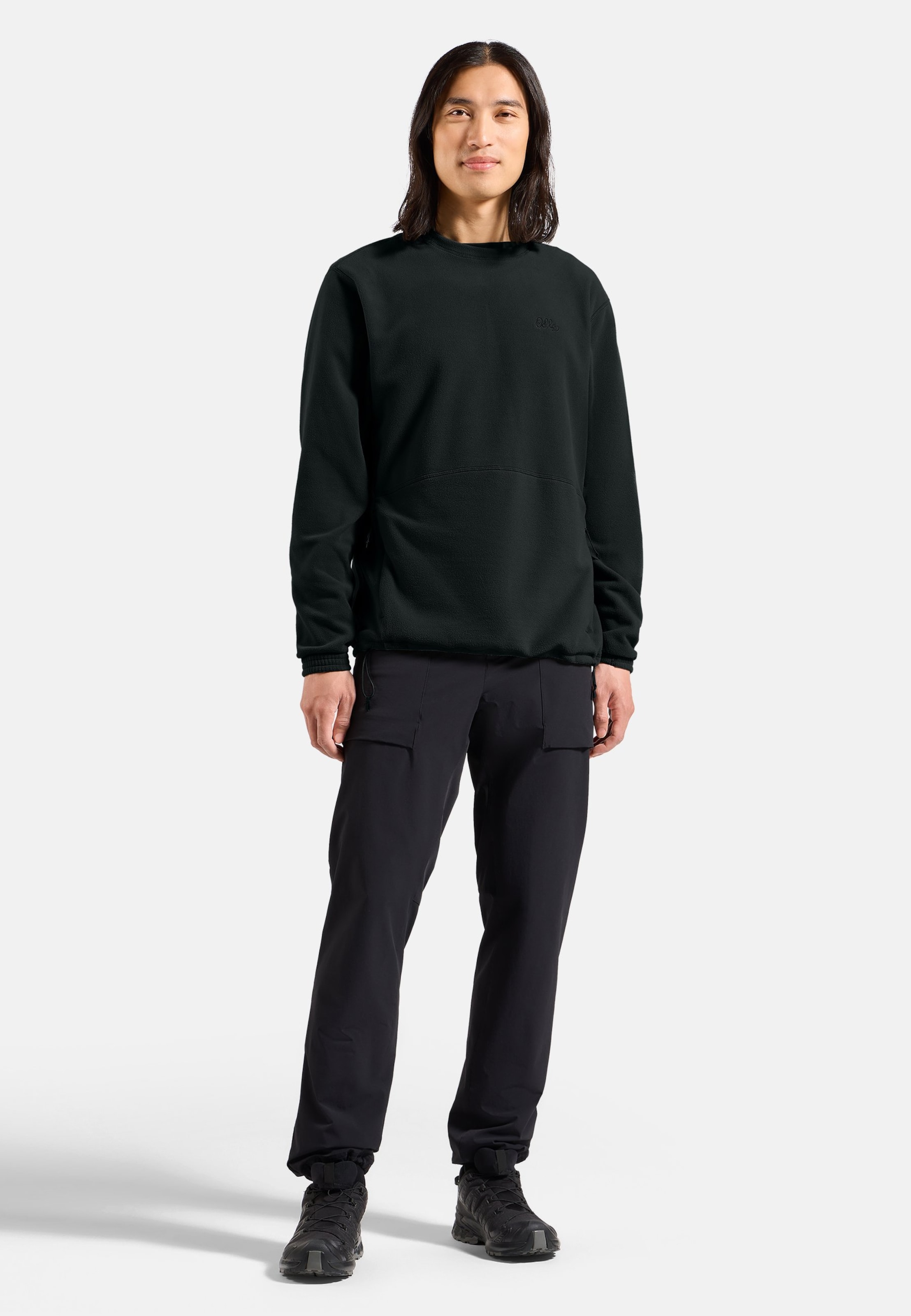 Klassischer Essentials Multisport Mid Layer aus Fleece mit Rundhalsausschnitt in black