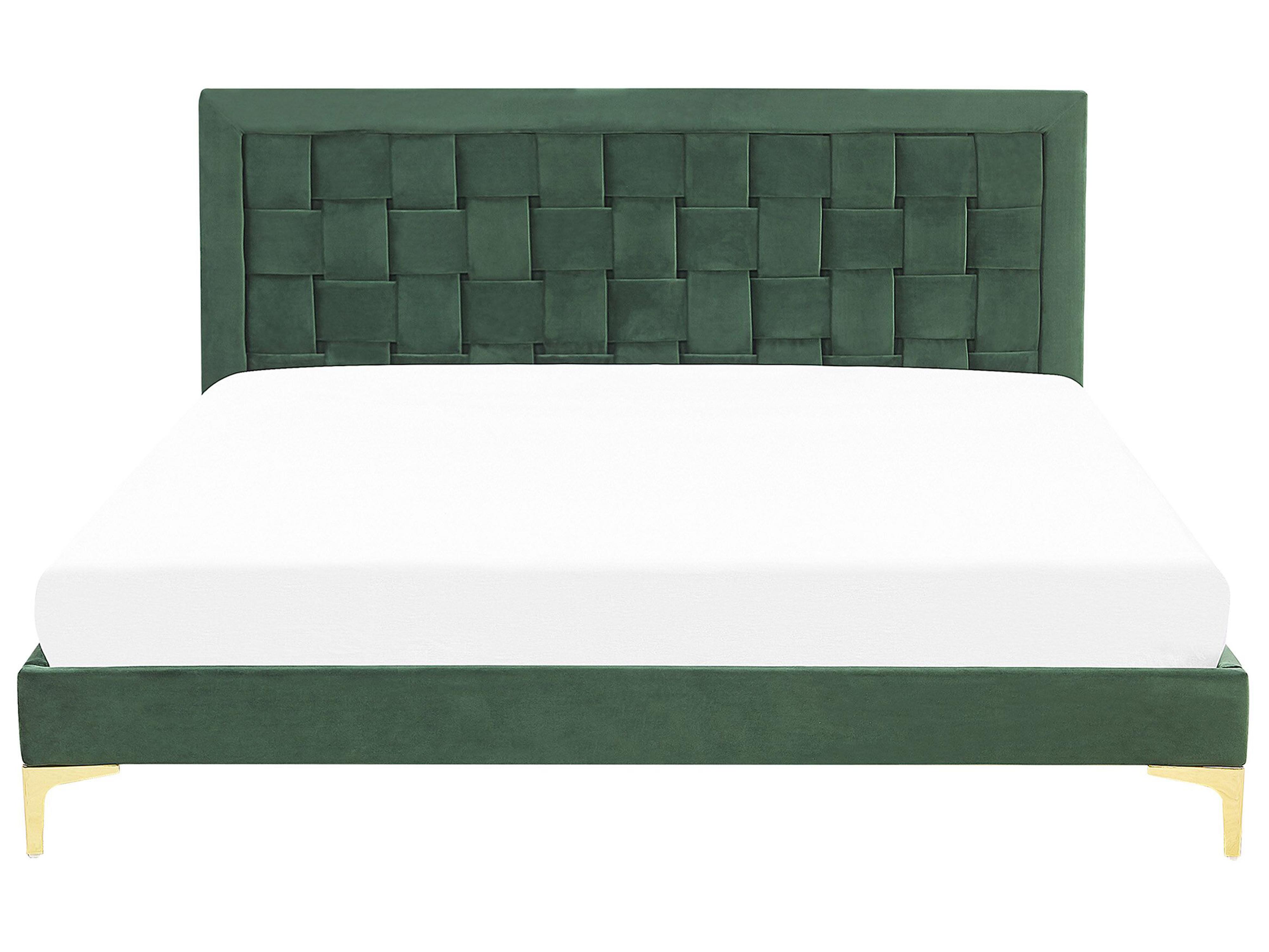 Bed Fluweel LIMOUX 180 x 200 cm Donkergroen