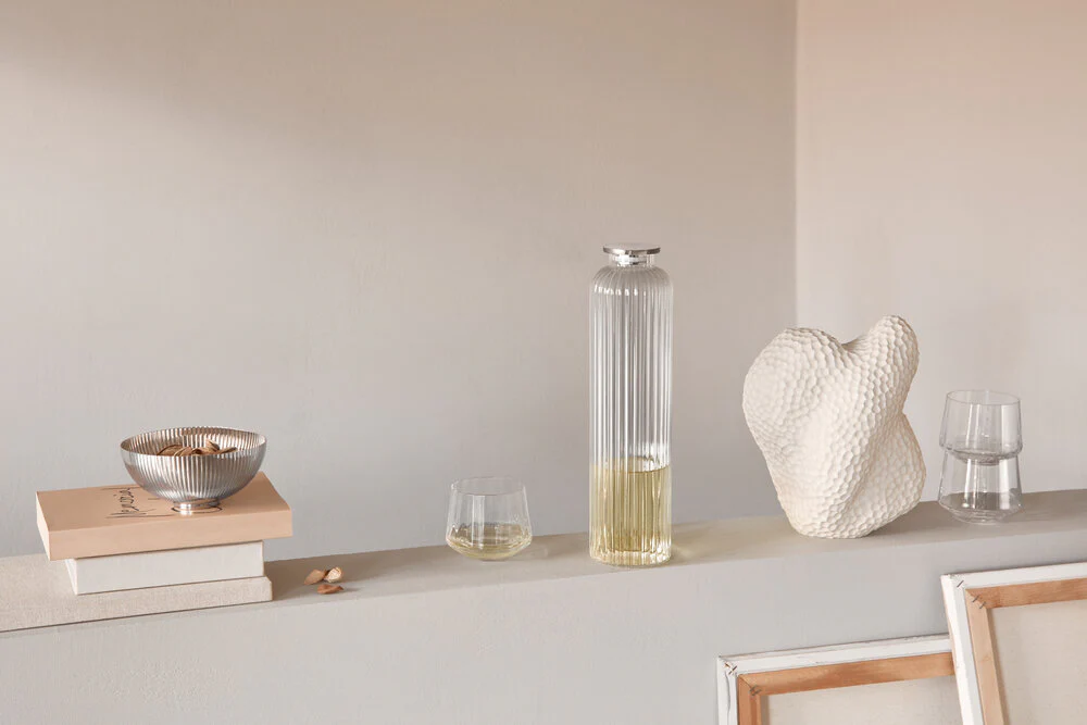 Georg Jensen  Bernadotte vandkaraffel, rustfri stål/glas - 1 L.