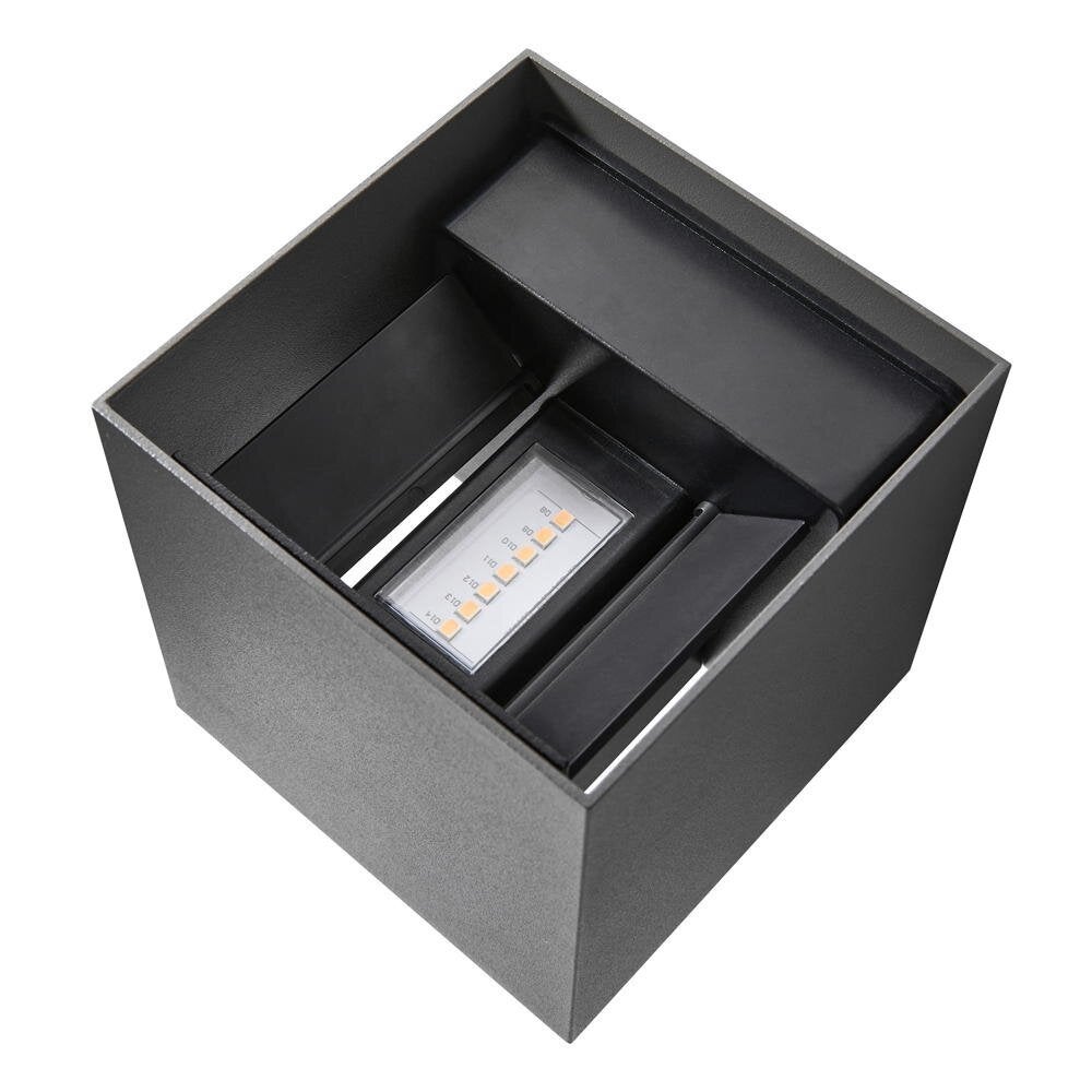 LED wandlamp Milda Kubi in antraciet 2x 2,45W 290lm IP44