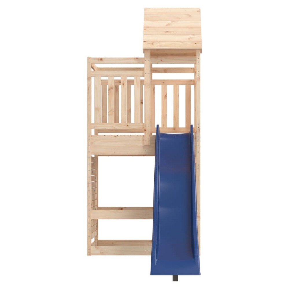 Aire de jeux d'extérieur balançoires toboggan portiques robuste jeux jardin 269 x 114 x 249 cm bois de pin massif