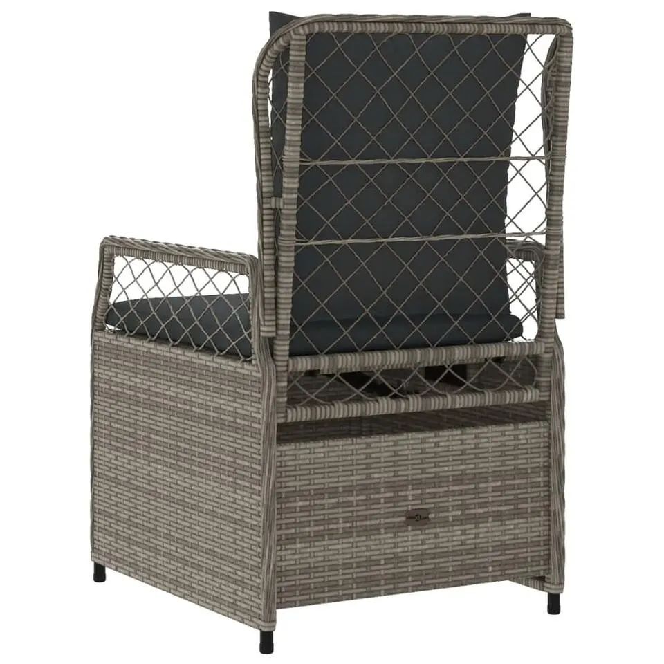 vidaXL - Verstelbare tuinstoelen - Grijs - Poly rattan - 2 stuks