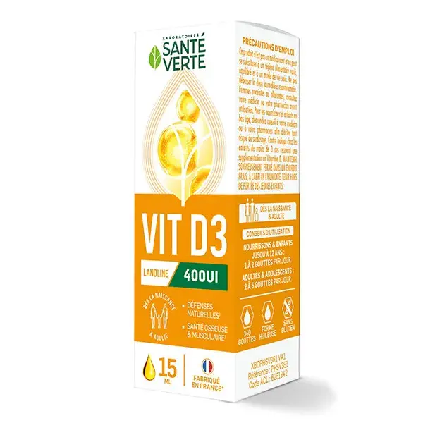 Santé Verte Vitamina D3 400IU 15ml