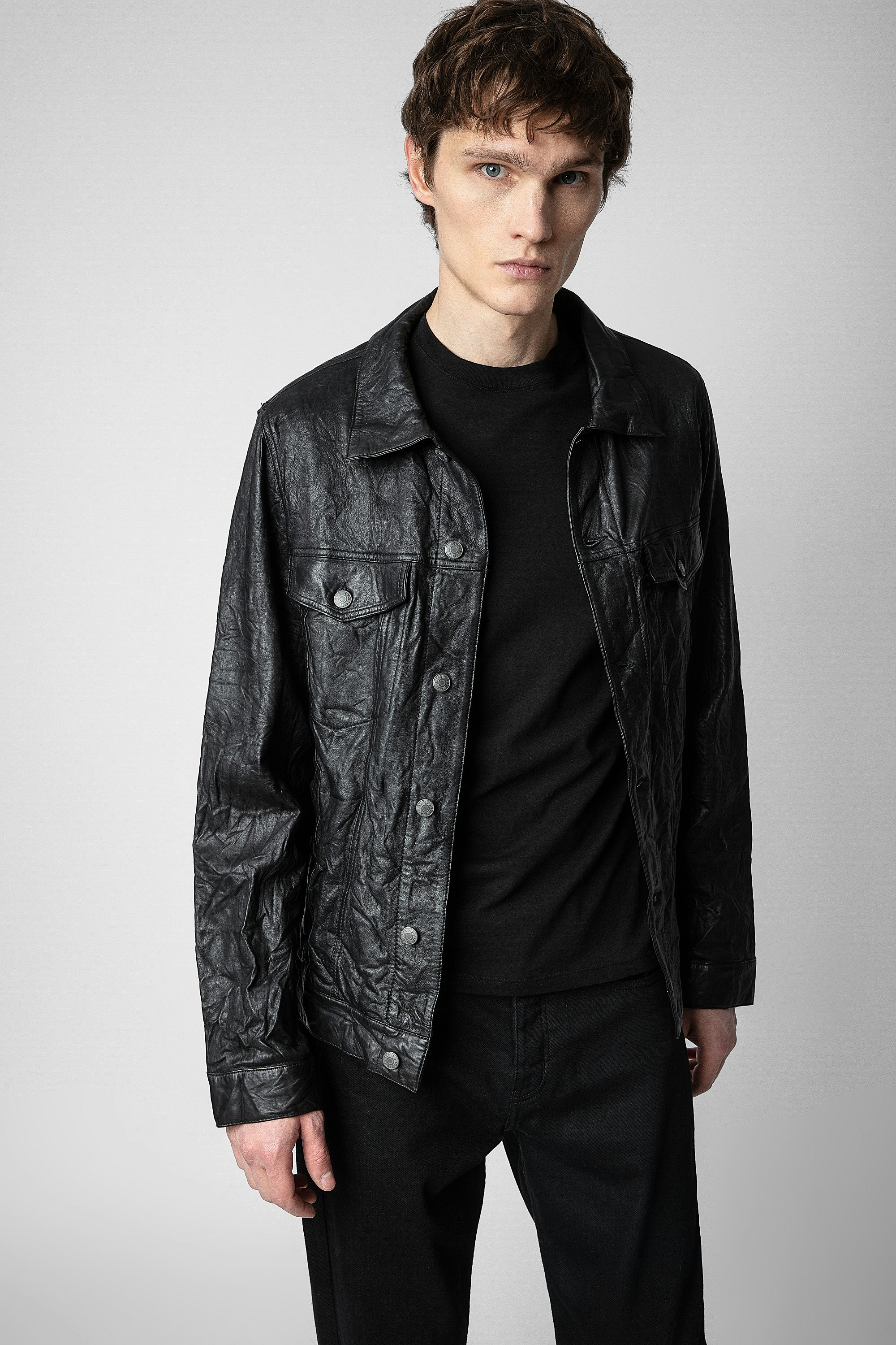 Blouson Base Cuir Froissé