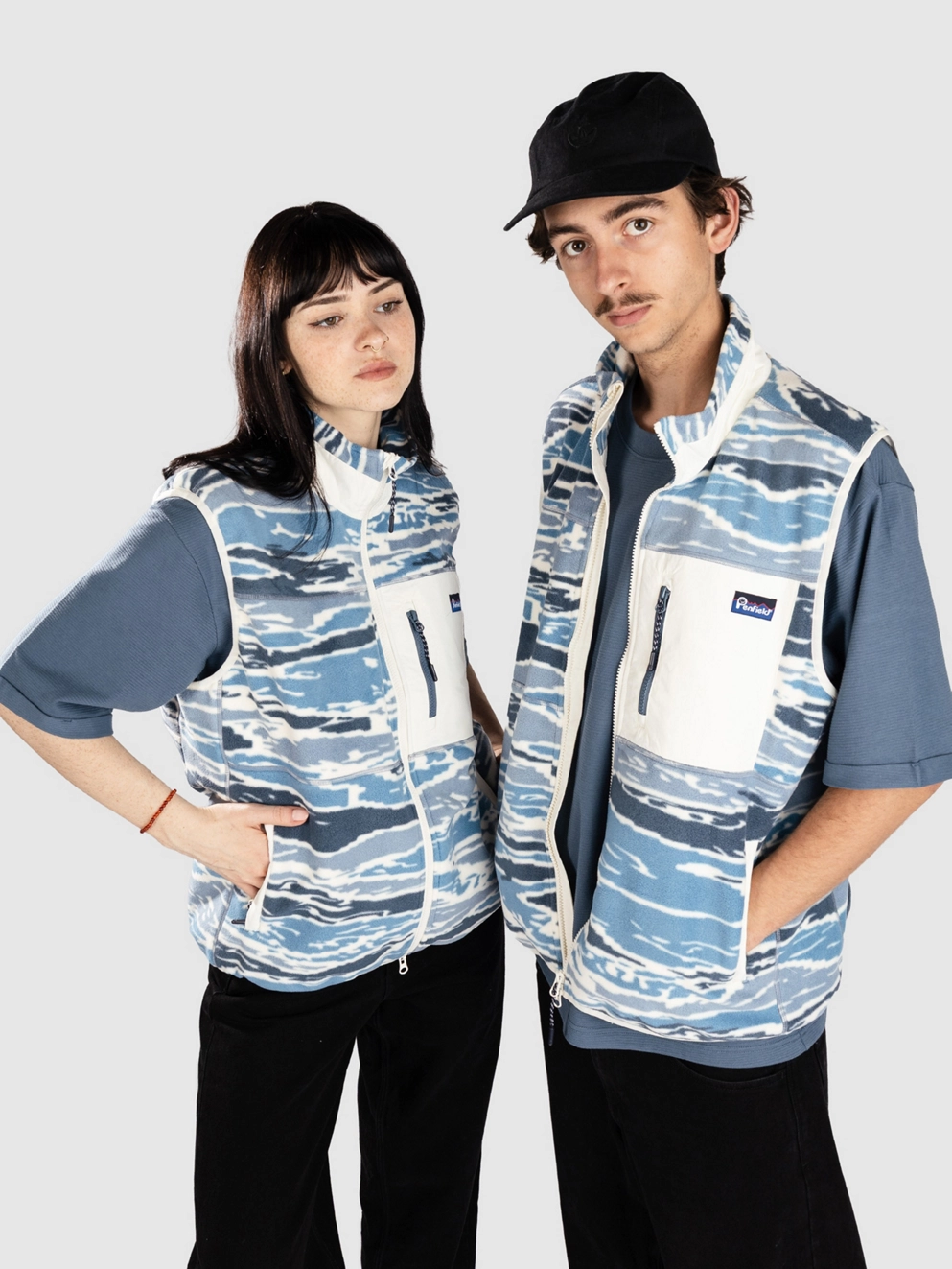 Penfield USA The Bay Jacquard Microfleece Vest blue fusion