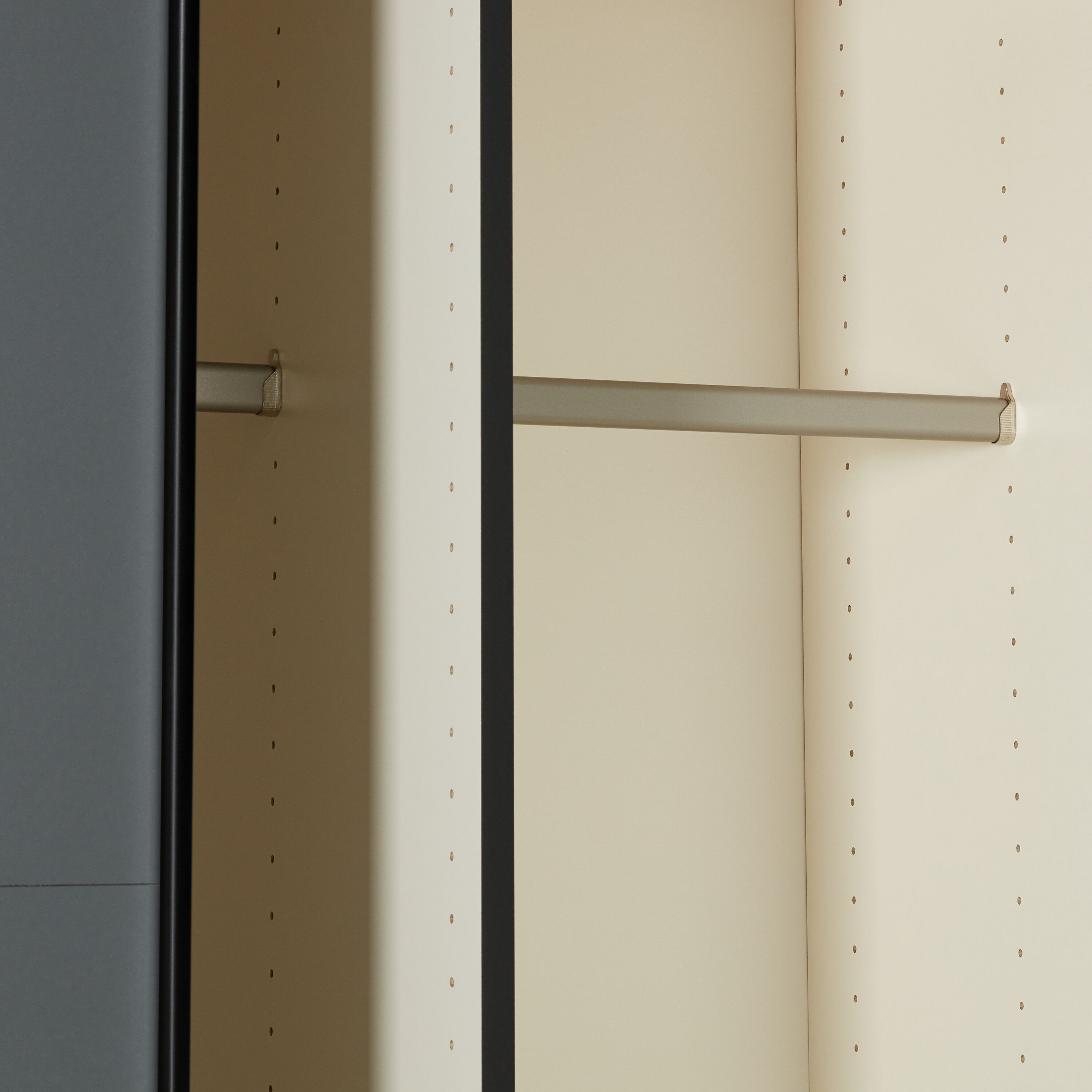MODUL Schwebetürenschrank - Anthrazit / B: 202.0 cm x T: 65.0 cm x H: 220.0 cm