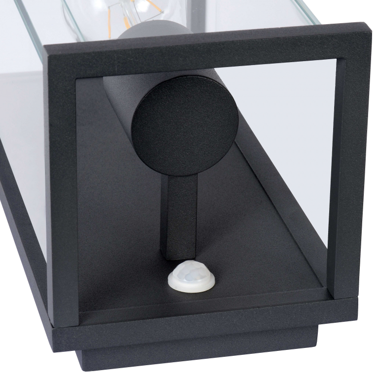 Lucide Claire wandlamp buiten IP54 met bewegingssensor zwart