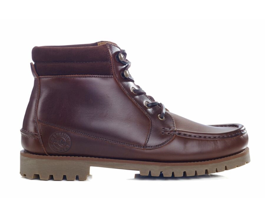 Boots Outdoor cuir chocolat homme - SHENLEY GOMME