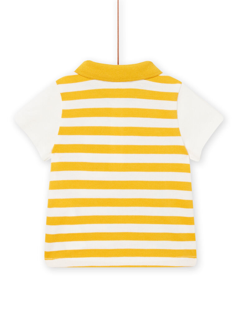 Polo écru et jaune à rayures bébé garçon