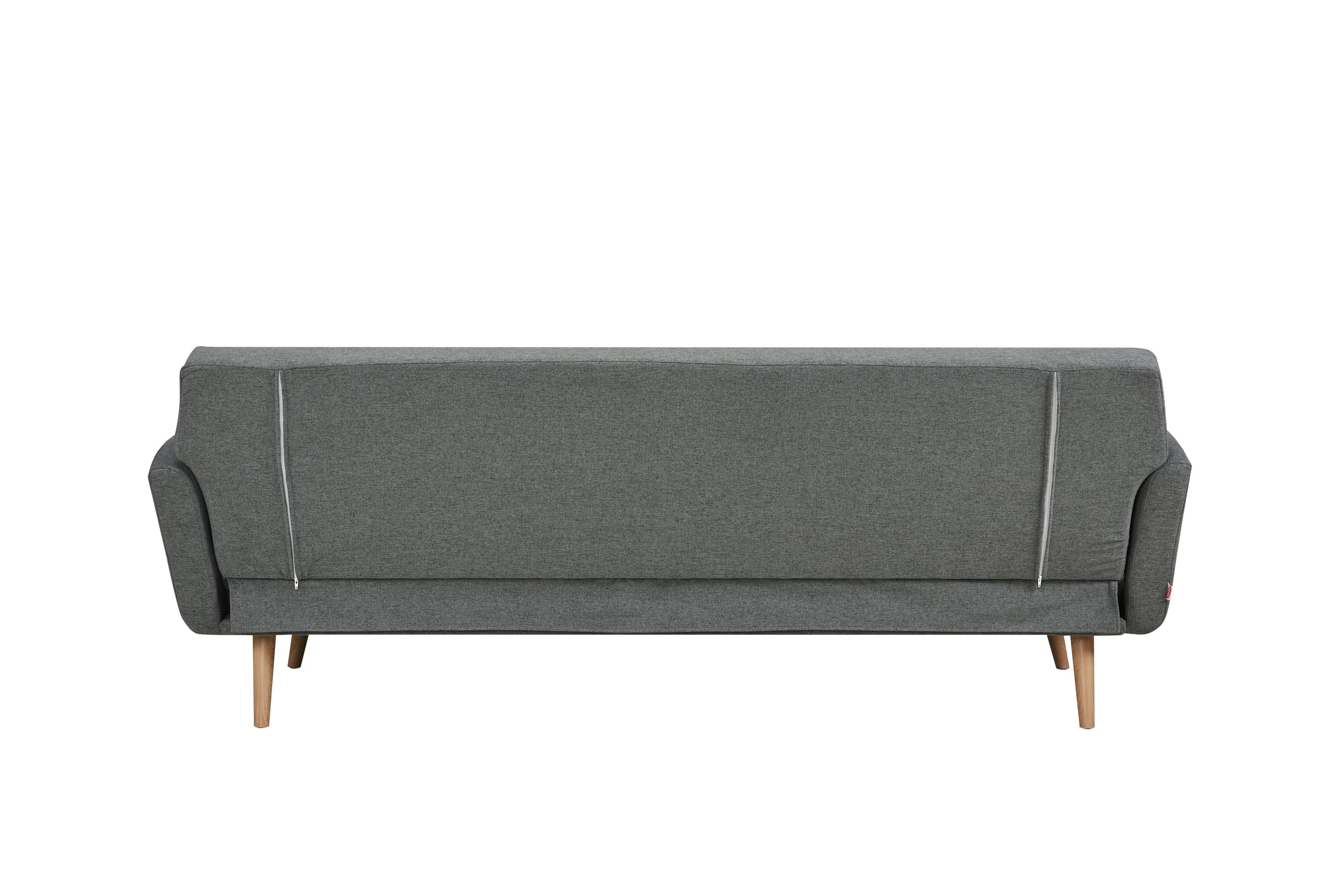 Schlafsofa grau Schlafcouch Sofa Couch Schlaffunktion Gästebett Gästesofa