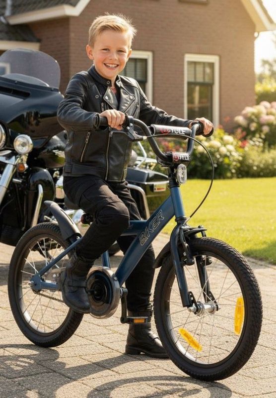 2Cycle - Biker - Kinderfiets - Blauw - 18 inch