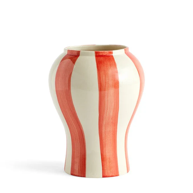 HAY  Sobremesa Stripe vase S - rød/hvid