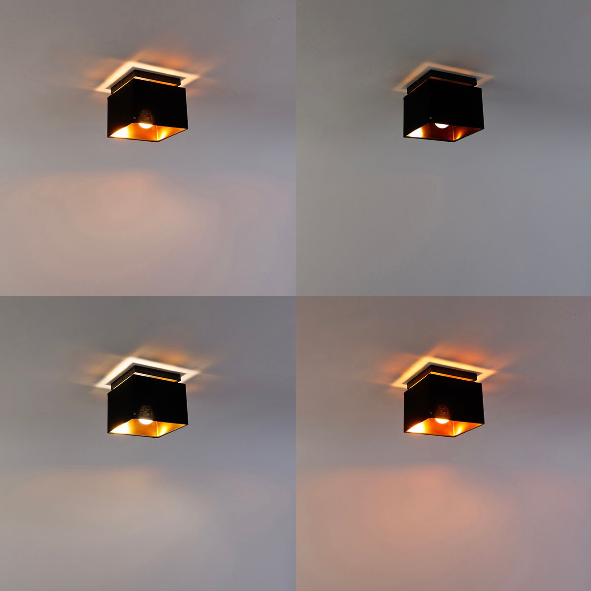Smart plafondlamp zwart met goud incl. Wifi P45 - VT