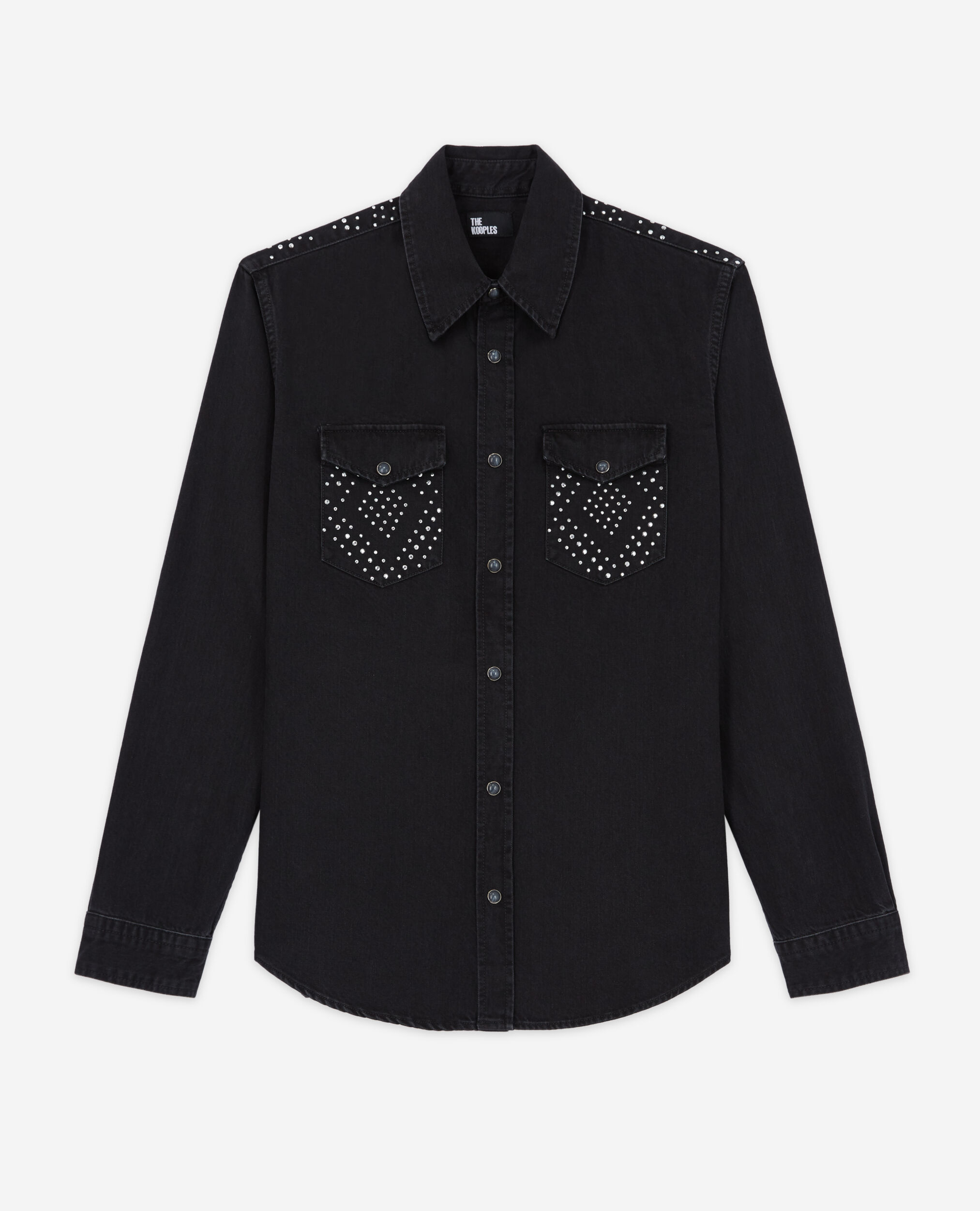 Chemise détails studs noire