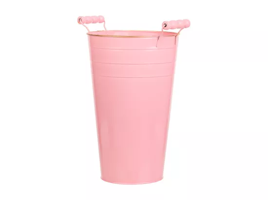 Vase en métal rose 24xd19x30/32.5h b:13