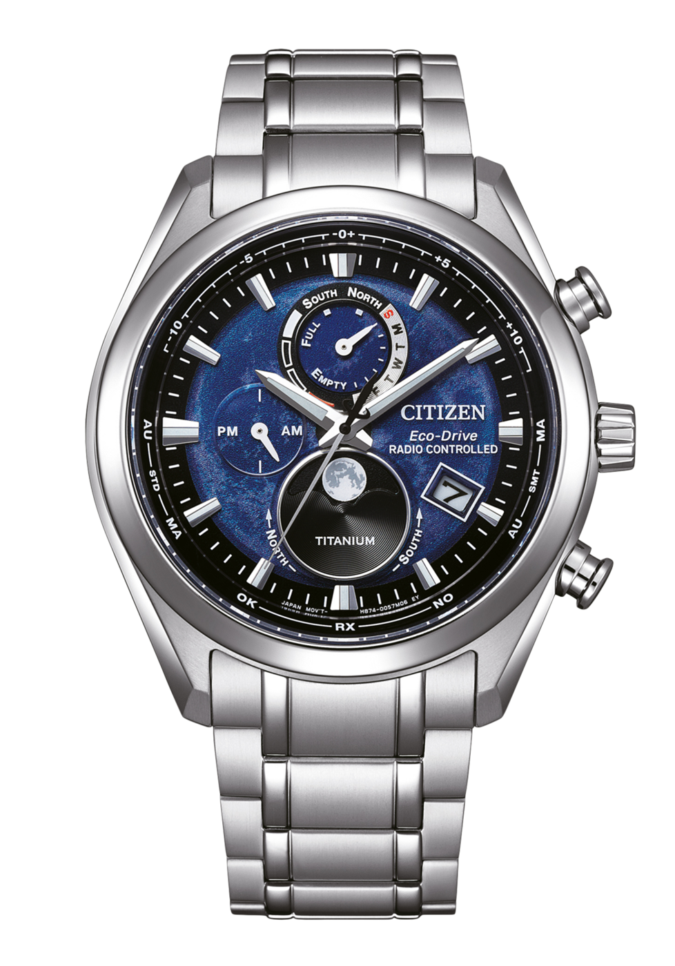 Citizen Eco Drive Funkuhr Mondphase Blau BY1010-81L