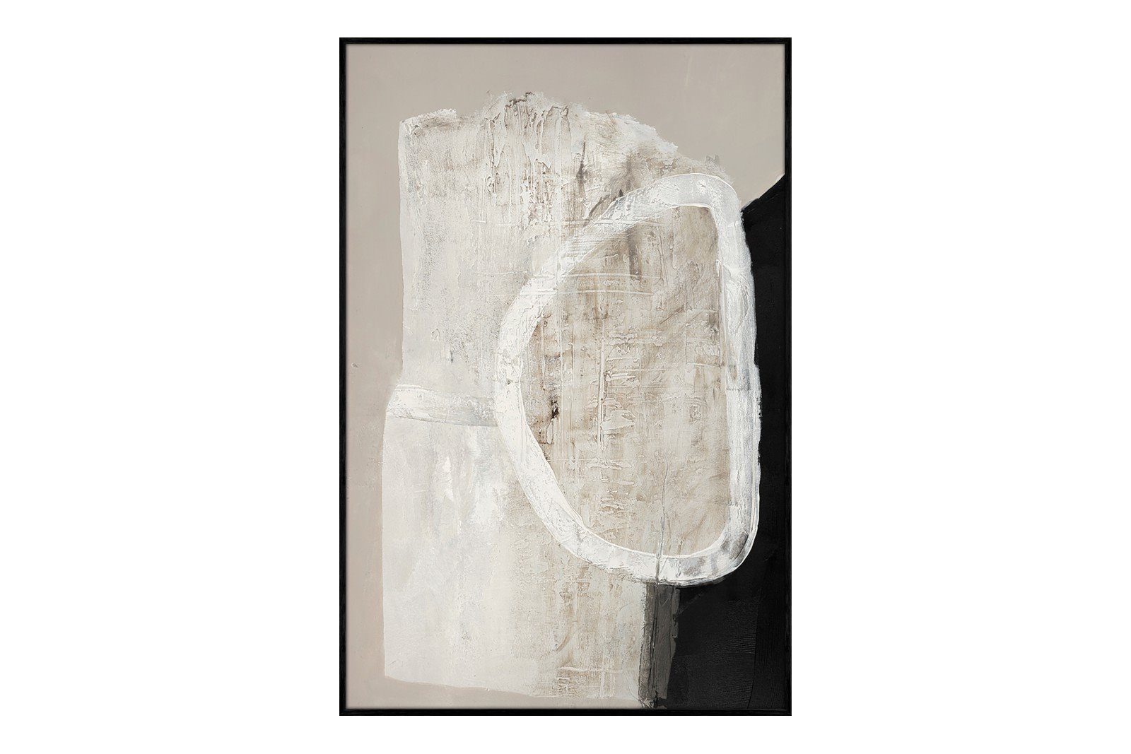 White Stone 100x150 cm Black Frame