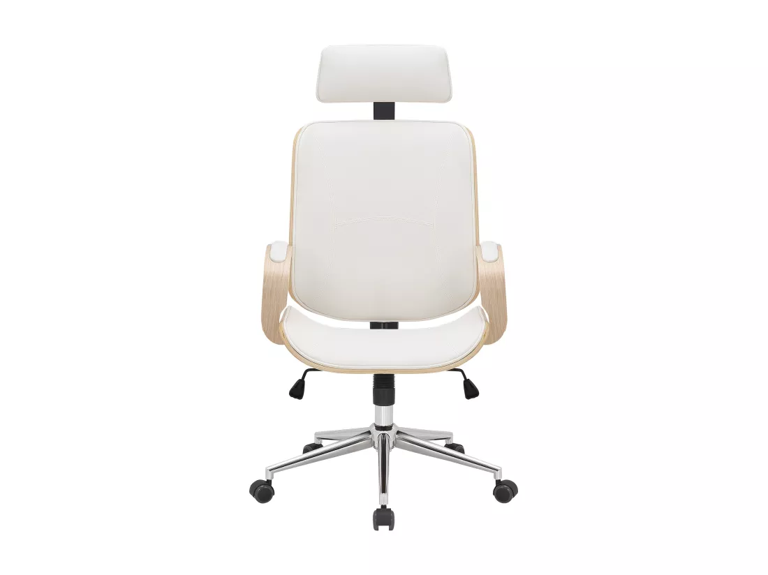 Chaise de bureau - Similicuir - Nature / Blanc - Dayton