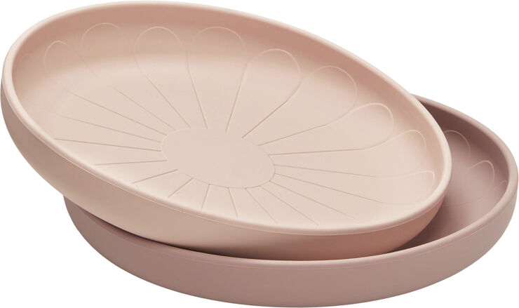 Cam Cam Copenhagen Silicone Plates Flower, Rose Mix, 2-pack Dusty rose
