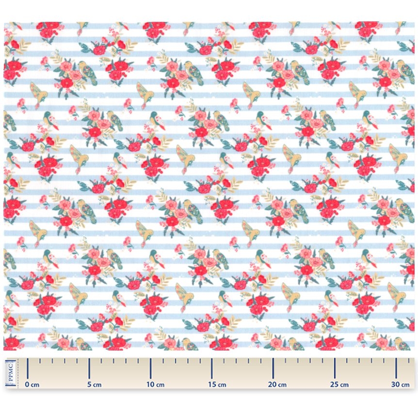 Coupon Tissu 50 Cm Horizons Fleuris