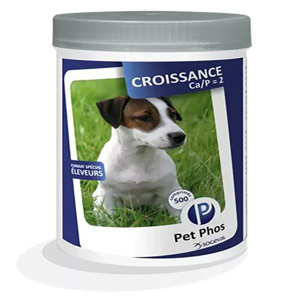 Pet Phos Croissance CA/P2 Chien 500 unités