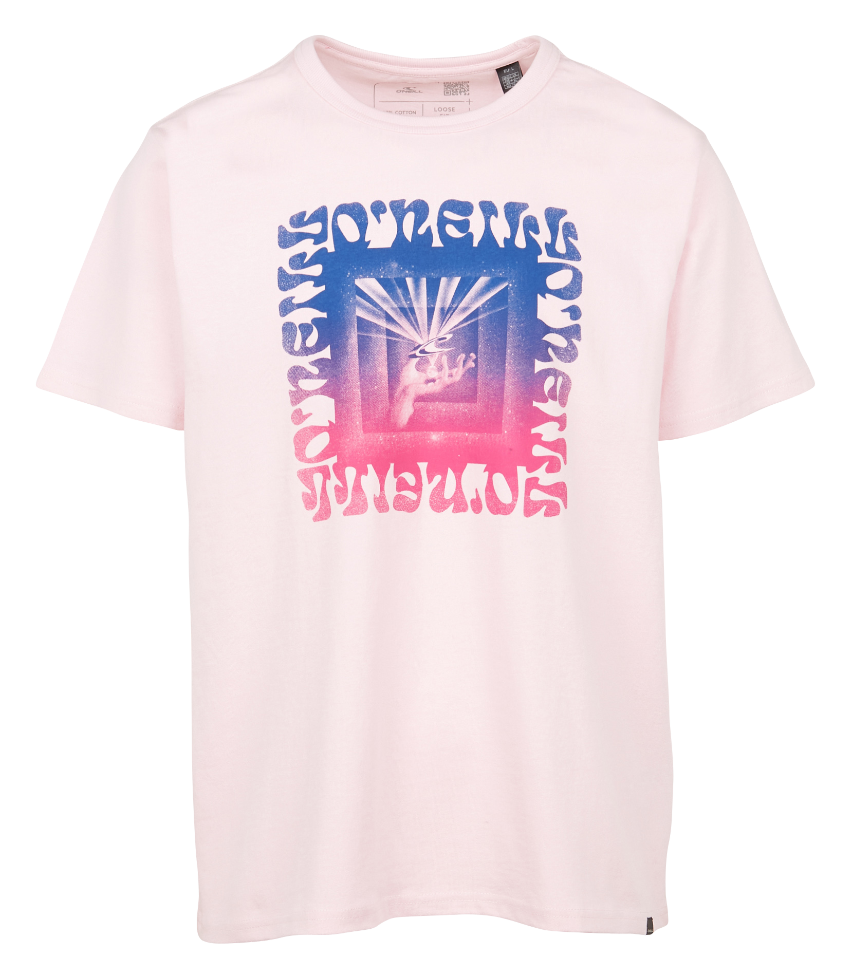 Tee-shirt col rond regular-fit imprimé en coton | Rose