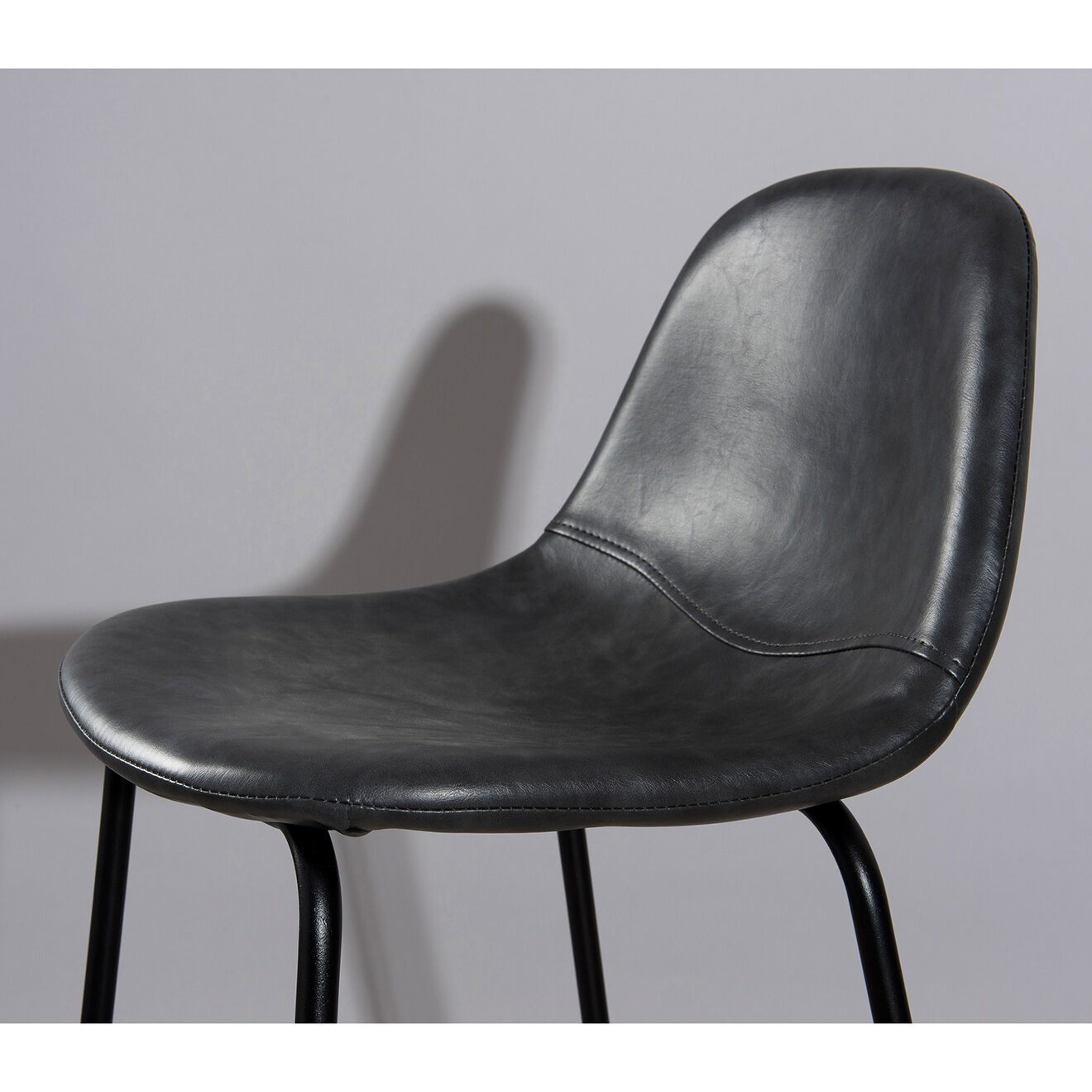 Macabane 2 Chaises de bar John noires - 41x45x87 cm