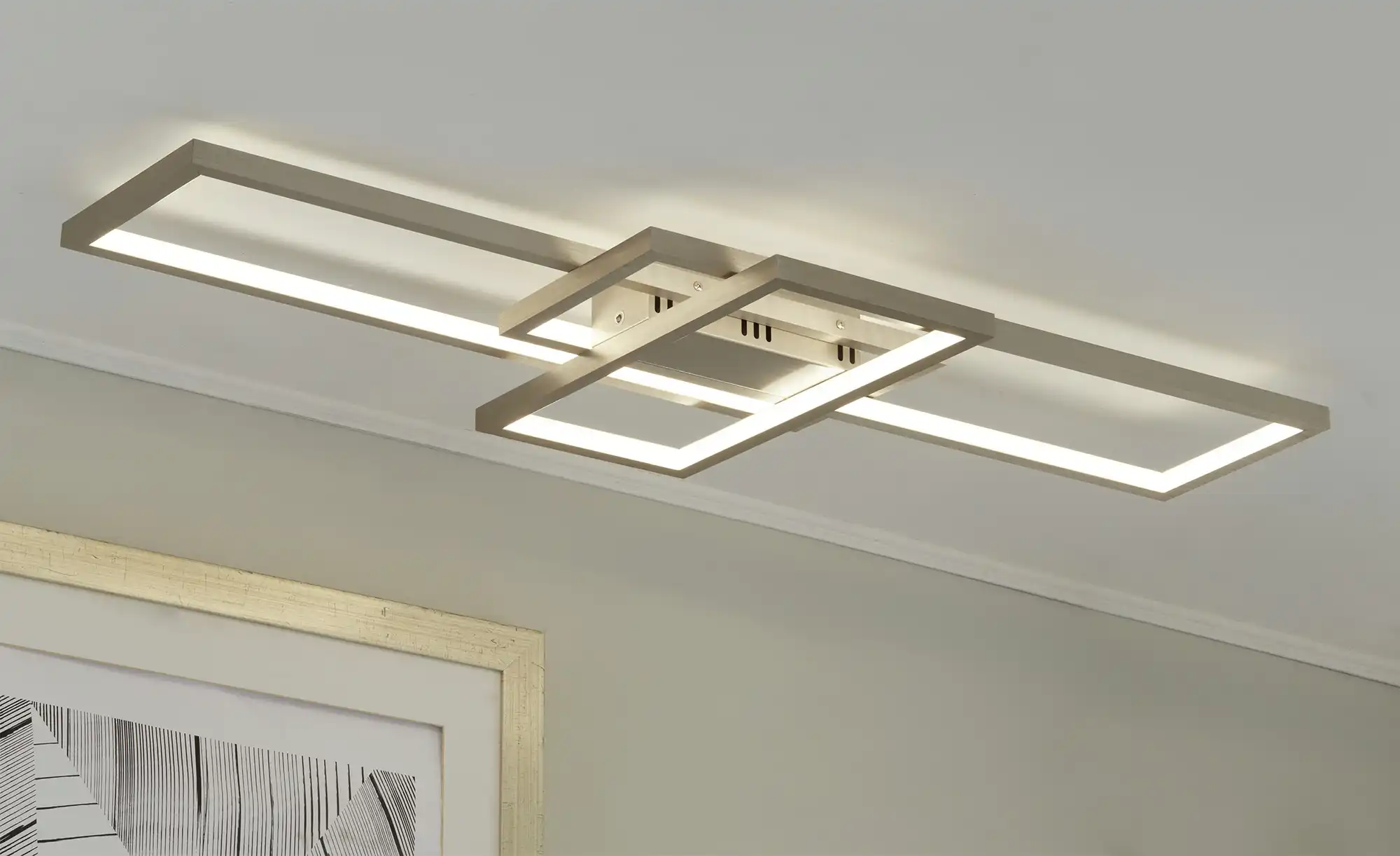 Trio Smart-Home Deckenleuchte, Nickel matt