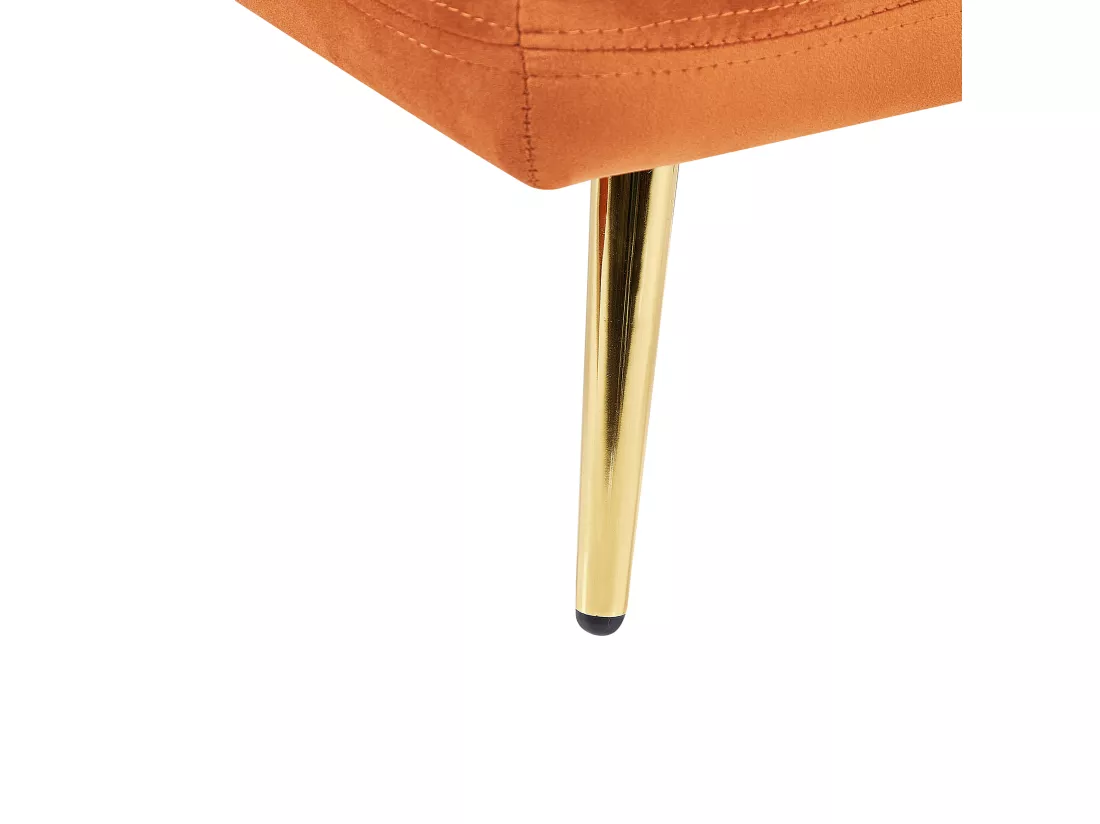 Chaise longue côté droit en velours orange GONESSE