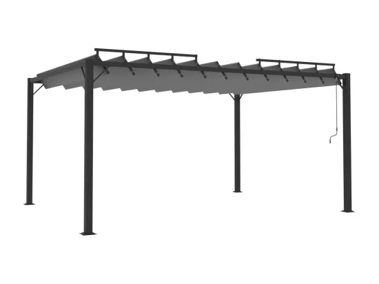 Tonnelle avec toit à persienne 3x4 m Anthracite Tissu aluminium