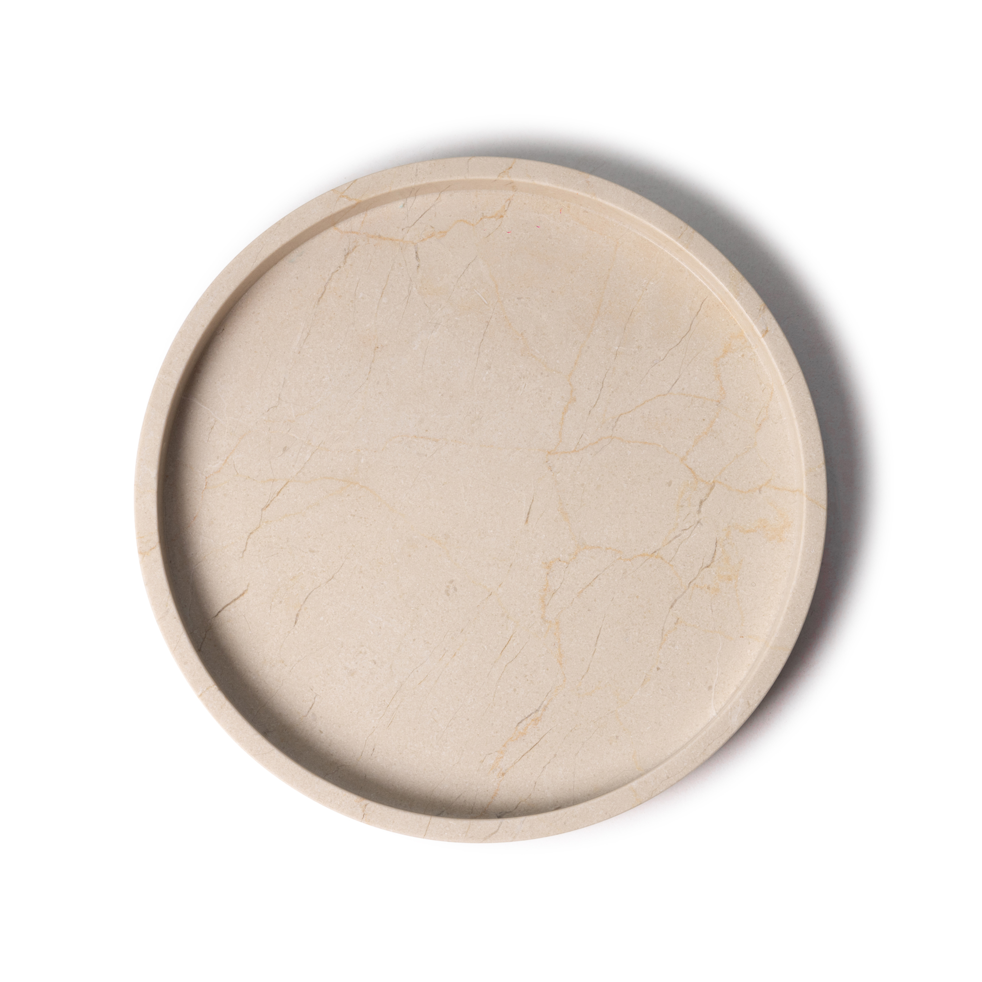Marmer dienblad rond met rand  Ø30cm beige