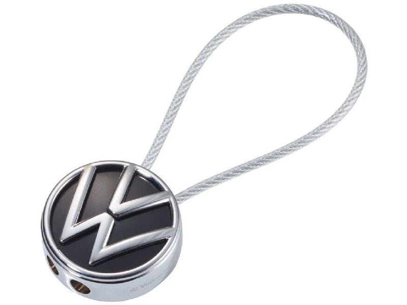 Troika Schlüsselanhänger VW Loop Schwarz / Silber Schlüsselanhänger mit dem Volkswagen-Logo