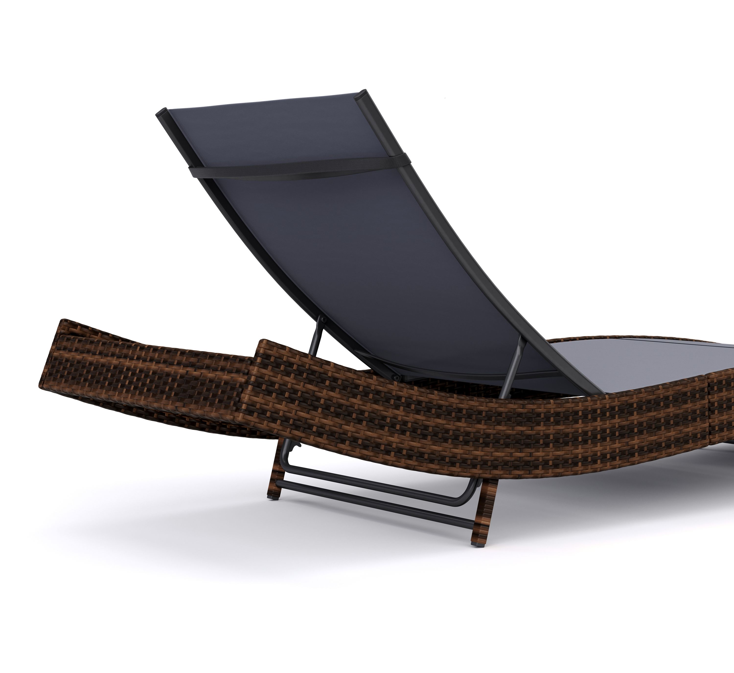 Liegestuhl Rattan WAVE braun