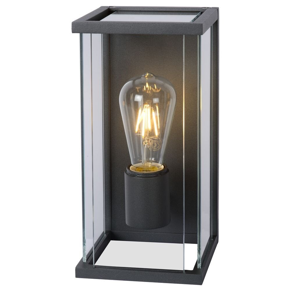 Buitenwandlamp Claire met één lamp, glazen afdekking en bewegingsmelder