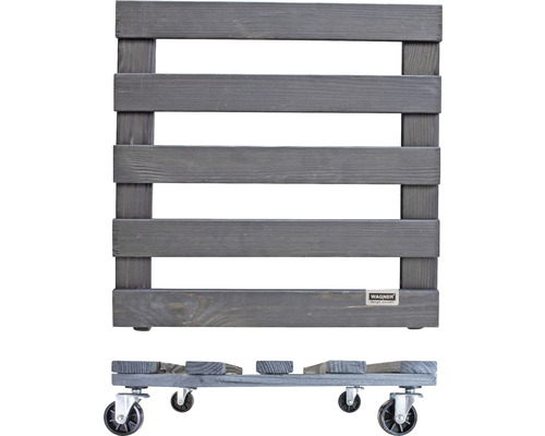 Wagner plantenwagen 38 x 38 x 9,5 cm hout antracietgrijs