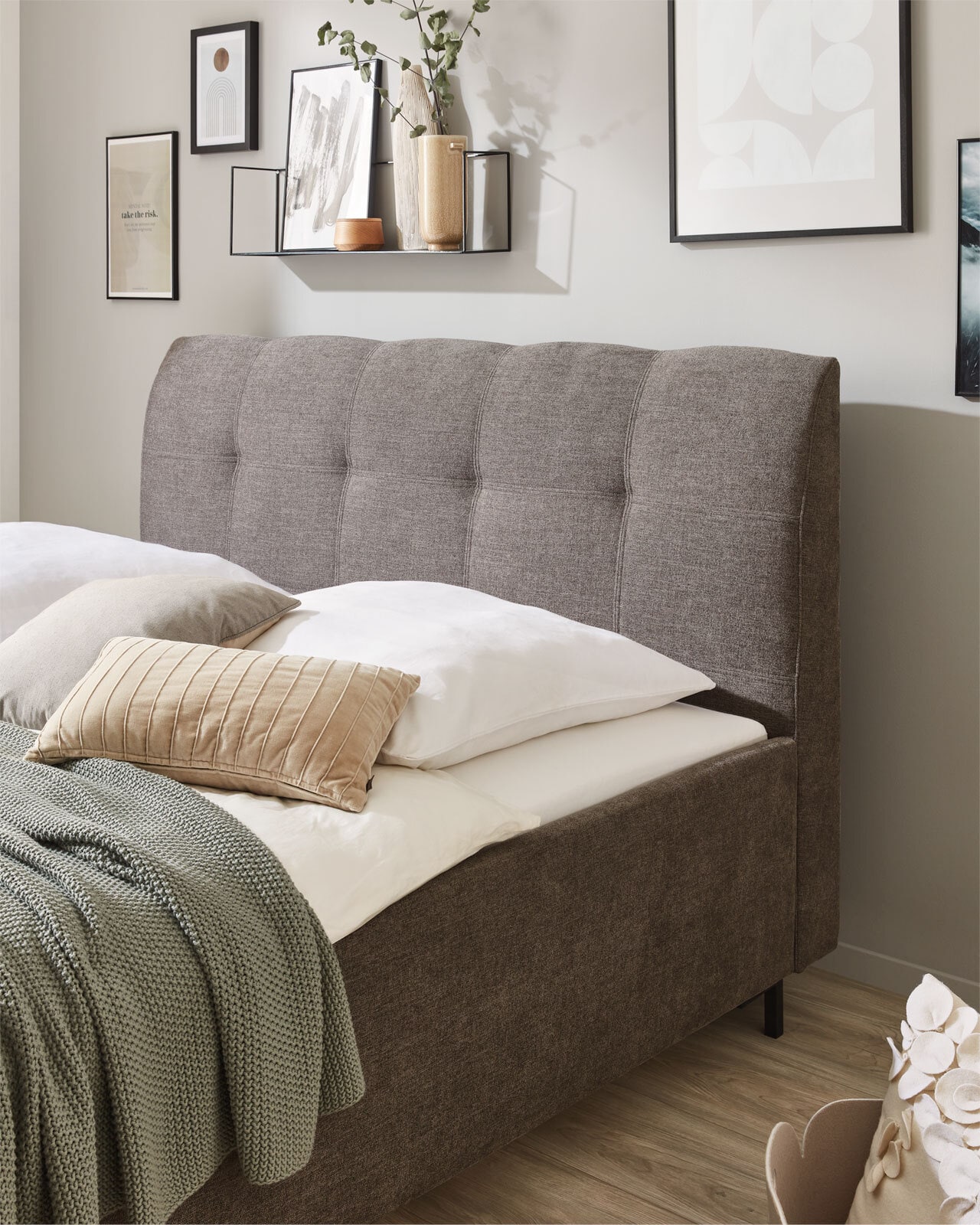 Polsterbett SIZELESS grau