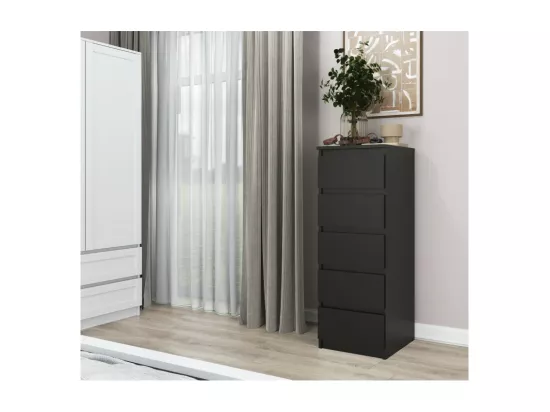 Armoire Malwa W5 NOIR 5 tiroirs