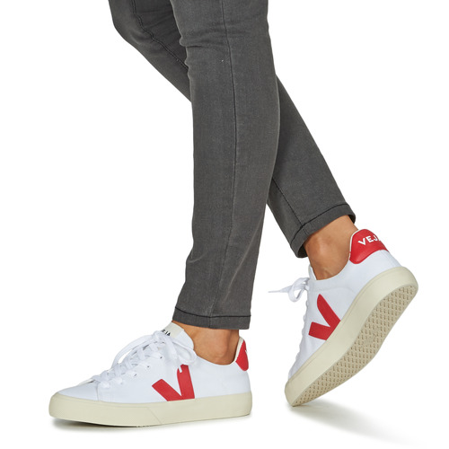 Veja - CAMPO CANVAS - Blanc / Rouge