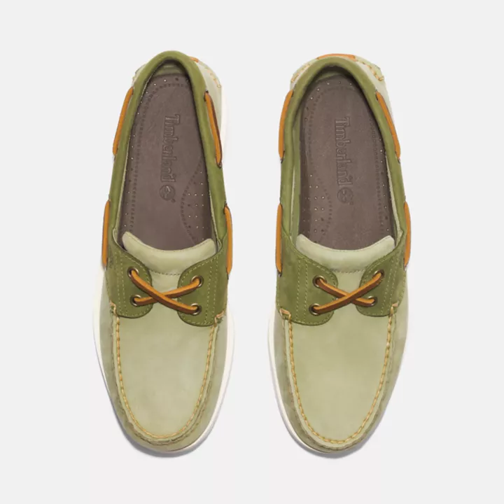 Chaussure bateau classique pour homme en vert clair