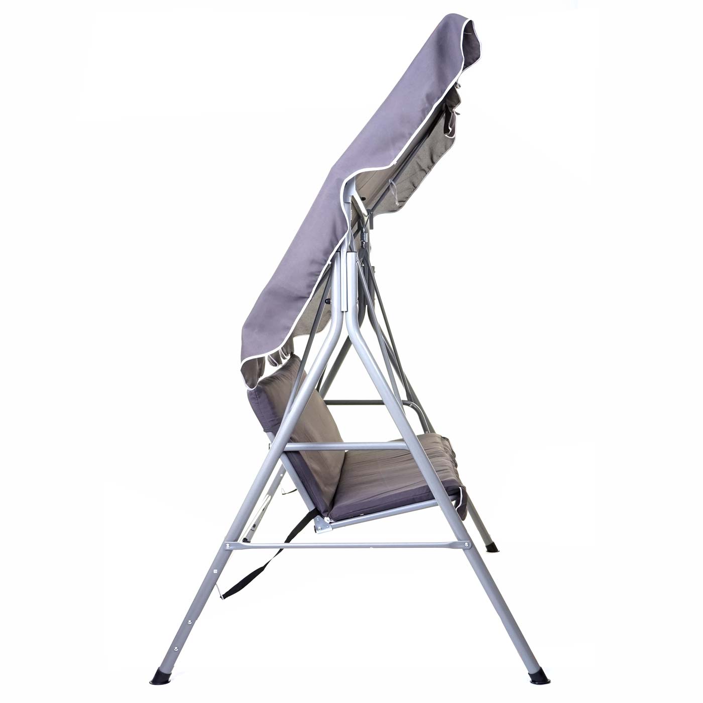 Hollywoodschaukel MCW-D61, Gartenschaukel Hängeschaukel Bank, 3-Sitzer UV 50+ verstellbares Dach 197x185cm ~ dunkelgrau