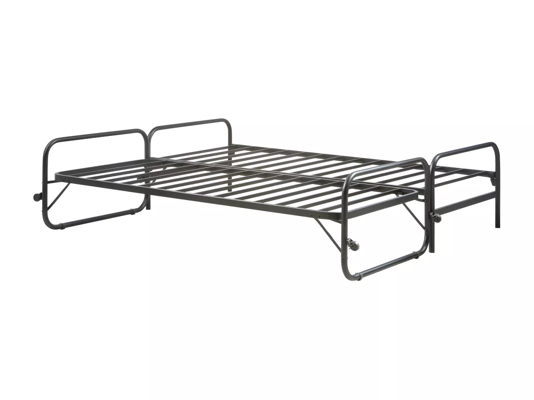 Lucy - Lit gigogne 2 couchages en métal 90x200cm - Noir