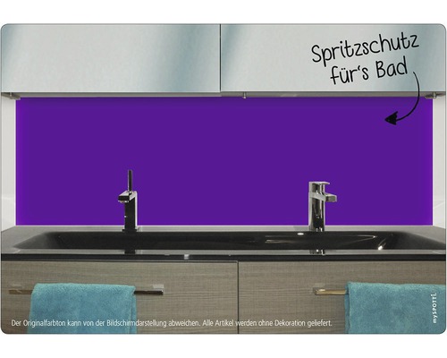 Badkamer achterwand mySPOTTI aqua violet 90x45 cm