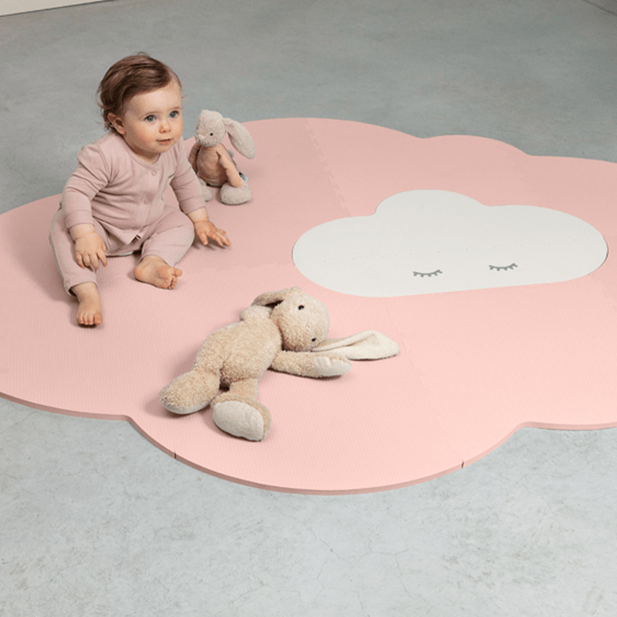 Quut Tapis de Jeu Large - Nuage Rose