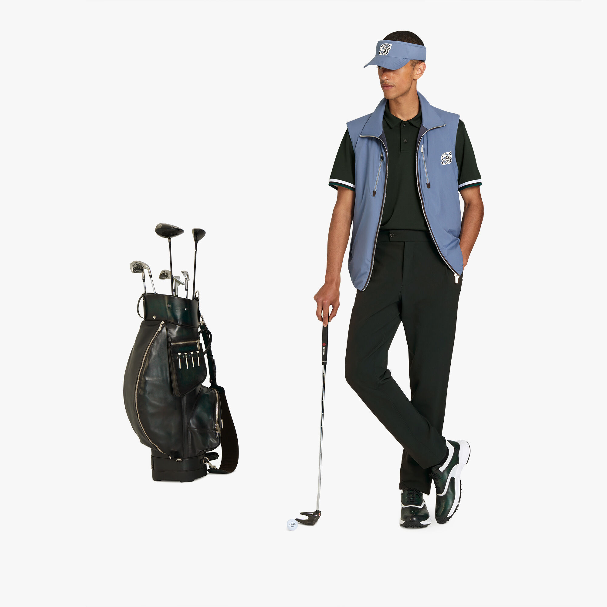 Gilet Sans Manches De Golf En Nylon Leger