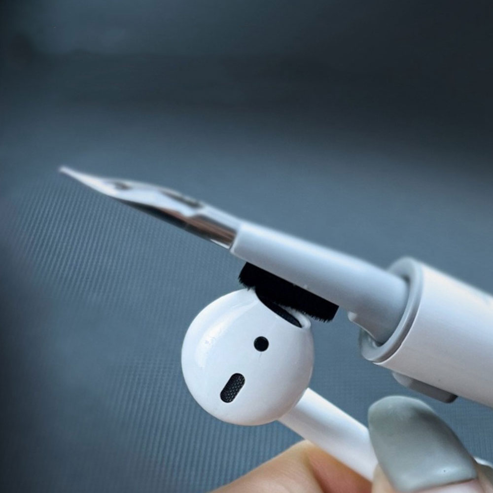 Ausziehbarer Kopfhörer Reinigungsstift AirPods Bürste Reinigungs Werkzeug  - Weiss