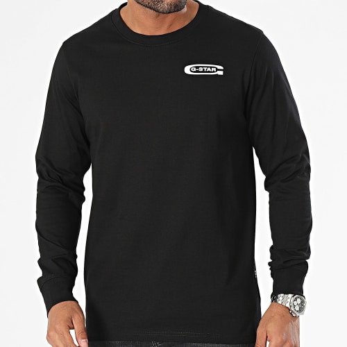 Tee Shirt Manches Longues Old School Chest D23875-C336 Noir