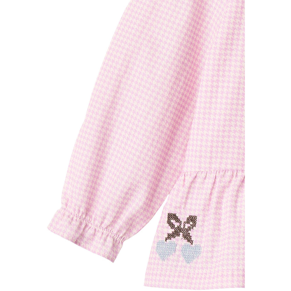 Køb COPENHAGEN COLORS Syringa Comb. Houndstooth Bluse W. Embroidery