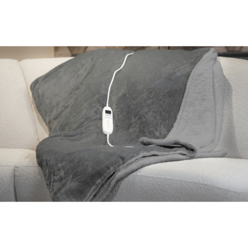 Inventum elektrische deken HB180G grijs fleece 180 x 130 cm