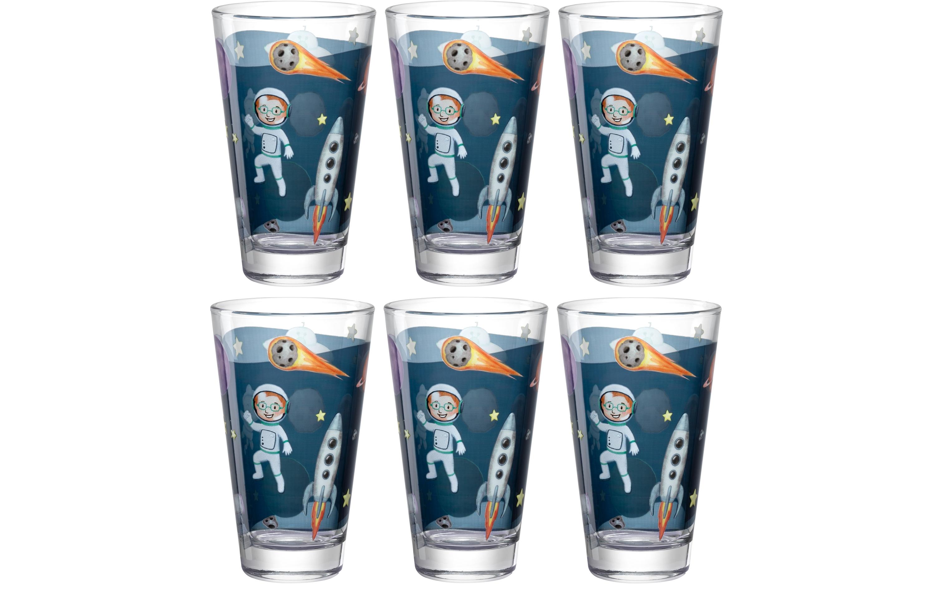 Kindertrinkglas Avventura 300 ml, 6 Stück, WeltallTrinkglas für Kinder