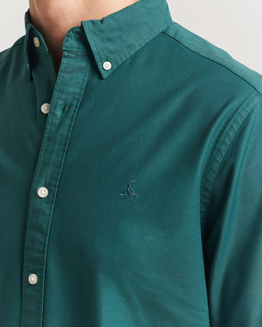 Charles Tyrwhitt Button Down Stretch Oxford Shirt Teal Green